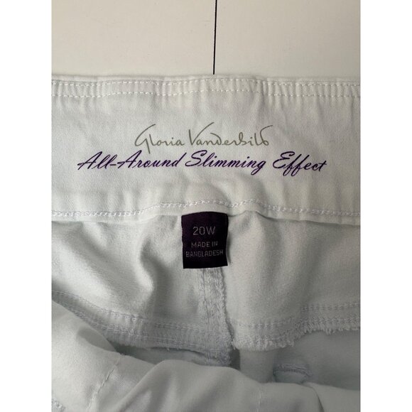 Gloria Vanderbilt Amanda White Denim Shorts Size 20W All-Around Slimming Effect - Picture 2 of 10